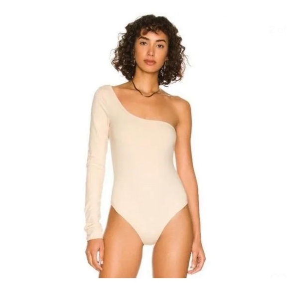 Lovers + Friends Tenley Bodysuit One Sleeve in Sand Size XS - Picture 3 of 6